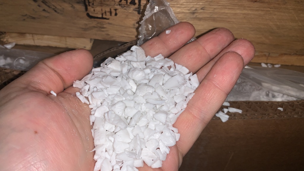 White plastic regrind
